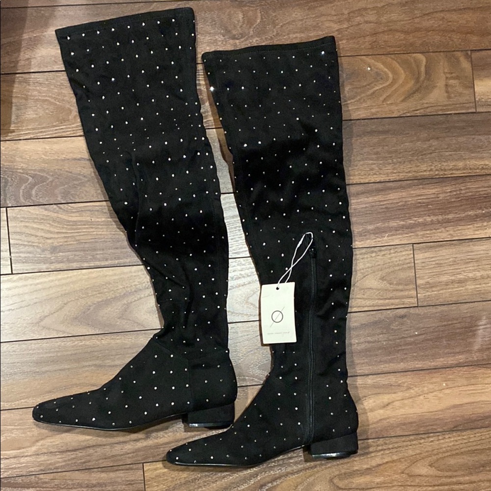 DESIGN CONCEPT STUDIO Studded Over the Knee Boots (square toe) Size 7